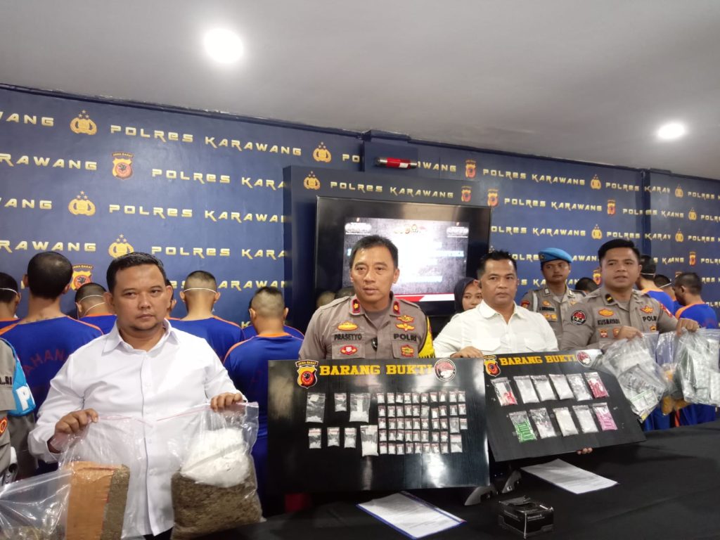 Polisi bongkar Jaringan narkoba di karawang