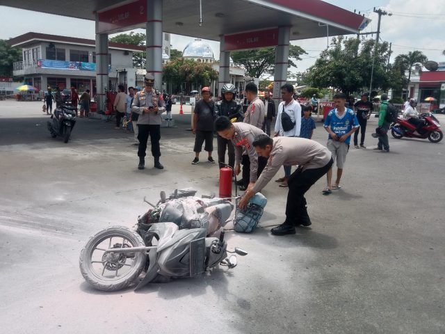 Motor terbakar di karawang
