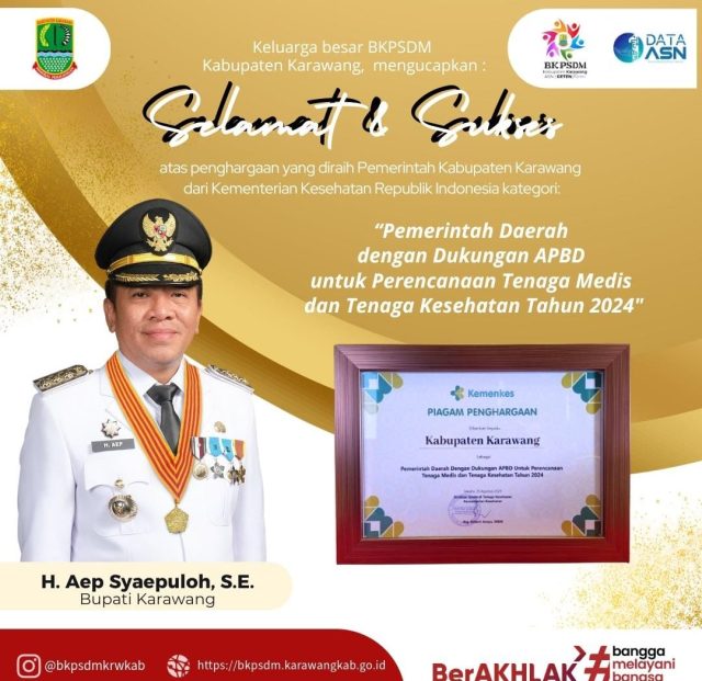 Penghargaan kemenkes ri ke pemkab karawang