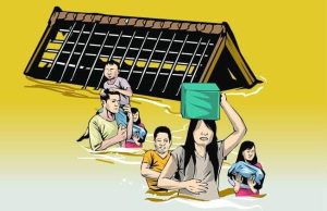 Waspada, Warga di Bantaran Sungai dan Pesisir Karawang Rentan Terkena Banjir Banjir di bantaran sungai karawang