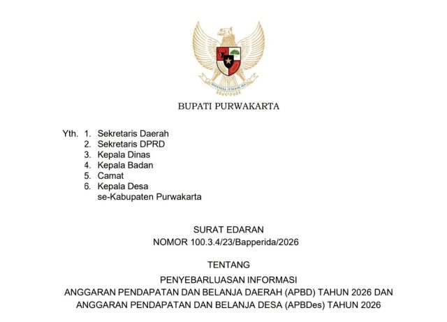 Surat Edaran Bupati Purwakarta