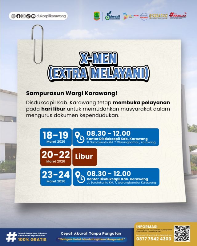 Layanan x-men disdukcapil karawang