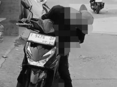 Pemotor karawang kena benang layangan