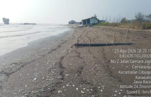 Ceceran Minyak Mentah Ditemukan di Pantai Karawang, Nelayan Resah Ceceran minyak mentah di karawang