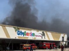 Gedung playground karawang terbakar