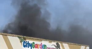 Gedung playground karawang terbakar