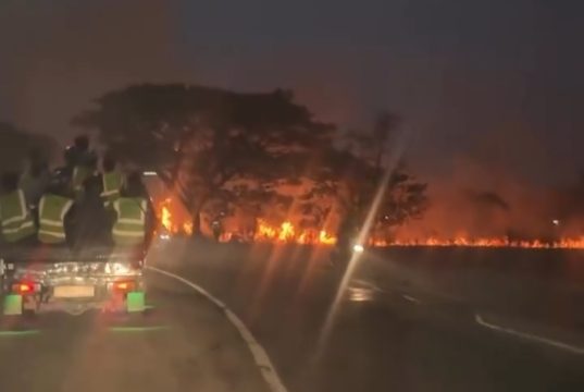 Lahan Dekat Tol Karawang Barat Terbakar, Empat Armada Damkar Dikerahkan Lahan di karawang barat terbakar