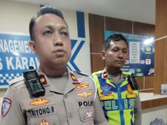 Pelajar bonceng 3 nabrak truk di karawang